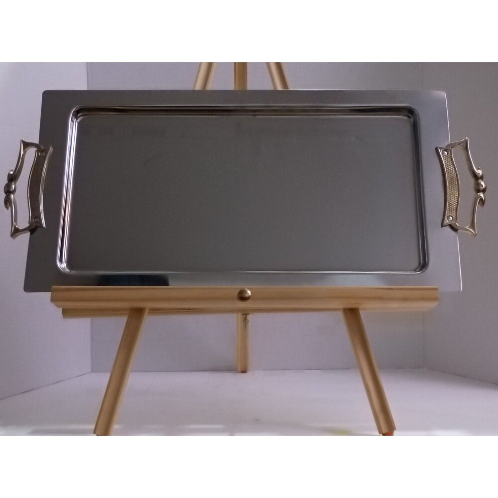 Vintage Kromex MCM Sleek Lines Chrome-Plated Serving Tray Made in the USA